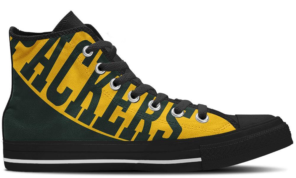 Green Bay Packers Shoes - High Top Canvas Sneakers –